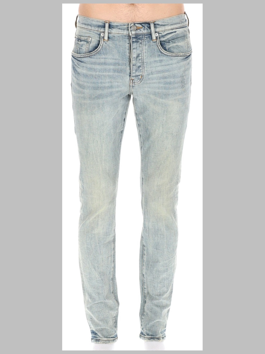 Skinny Jeans Fade Down Denim Blue Cotton