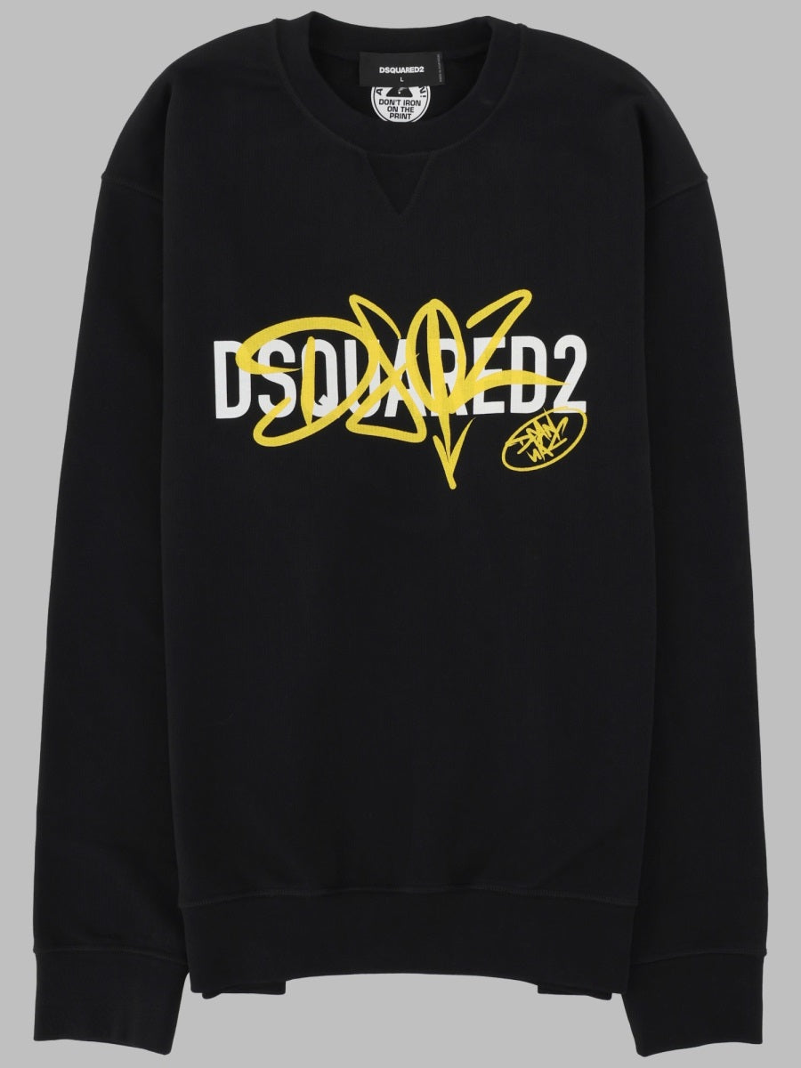 Sweatshirt Graffiti Black Cotton Sweatshirts
