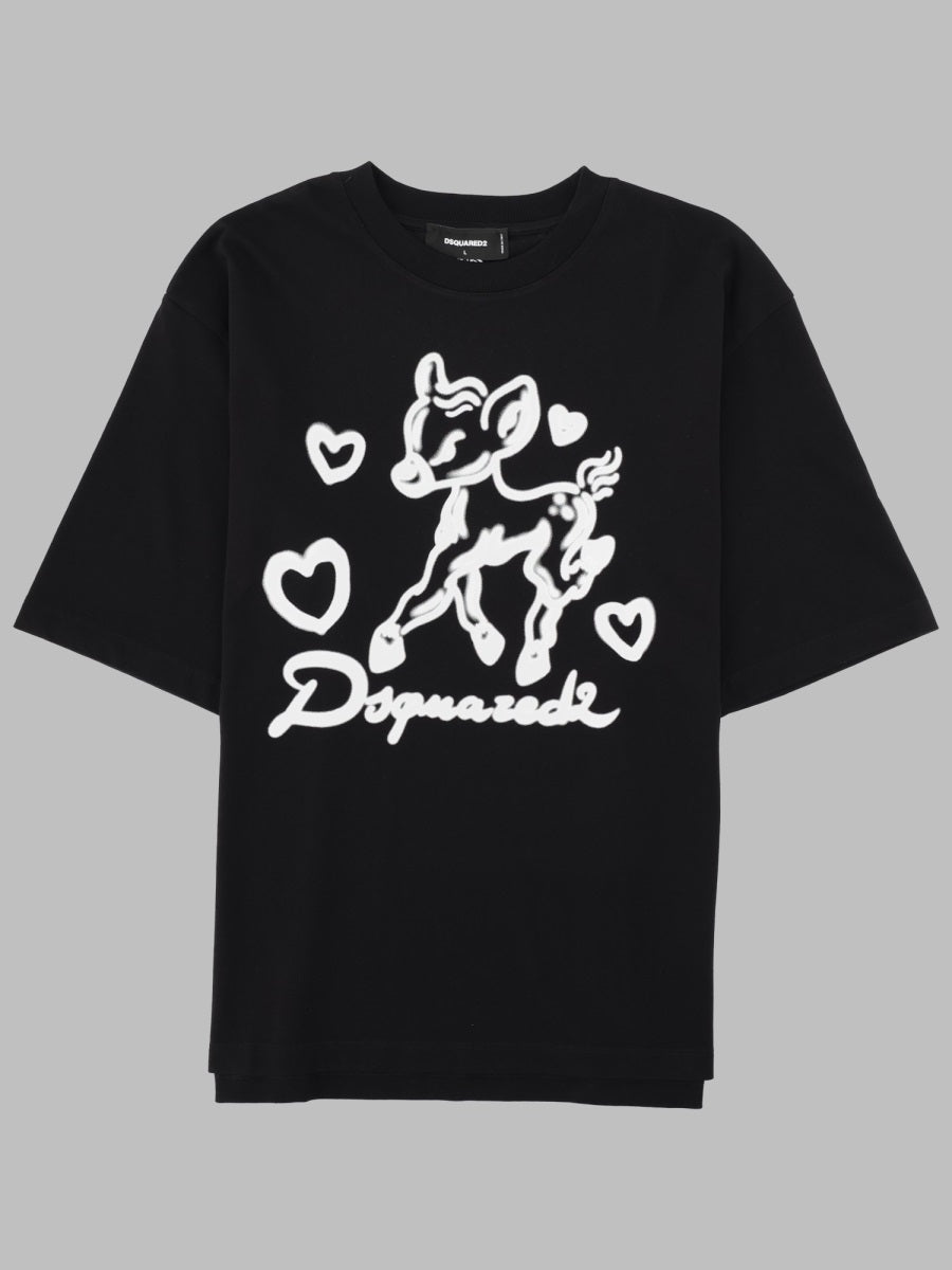 Printed T-Shirt Black Cotton T-shirts