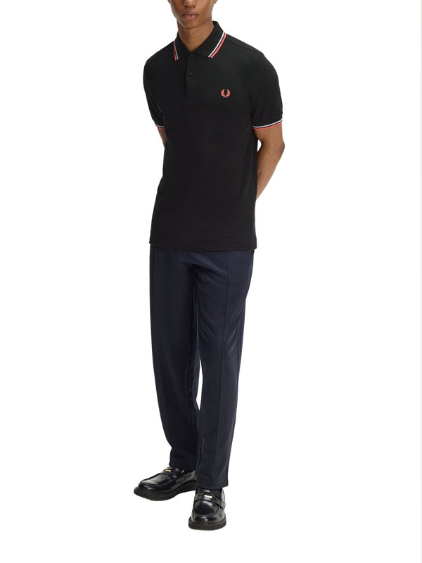 Polo Shirt With Logo Black Cotton