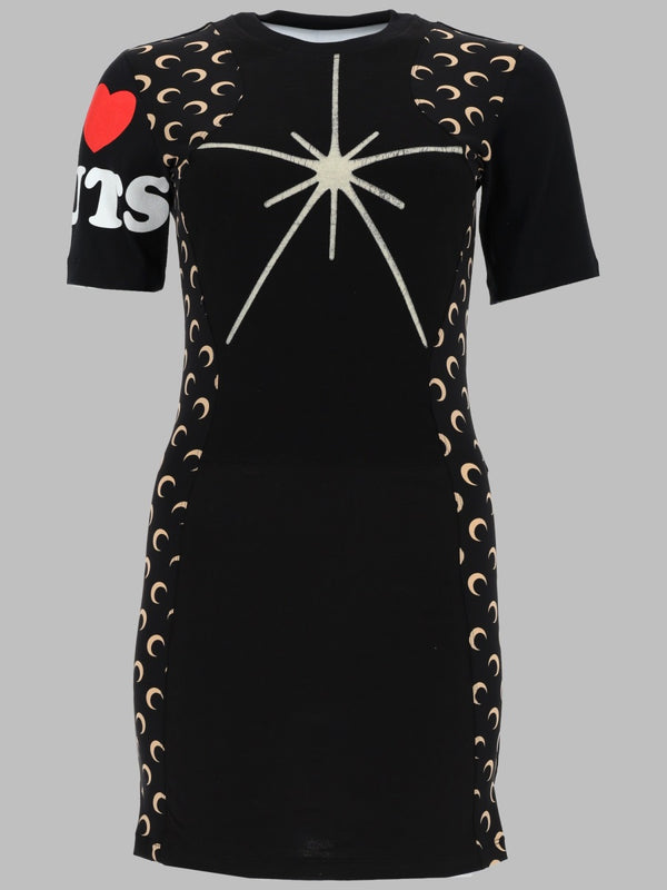 Mini Dress Upcycled Black Cotton