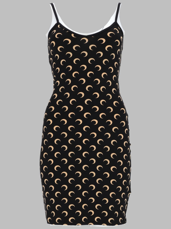 Mini Dress Moon Black Polyamide