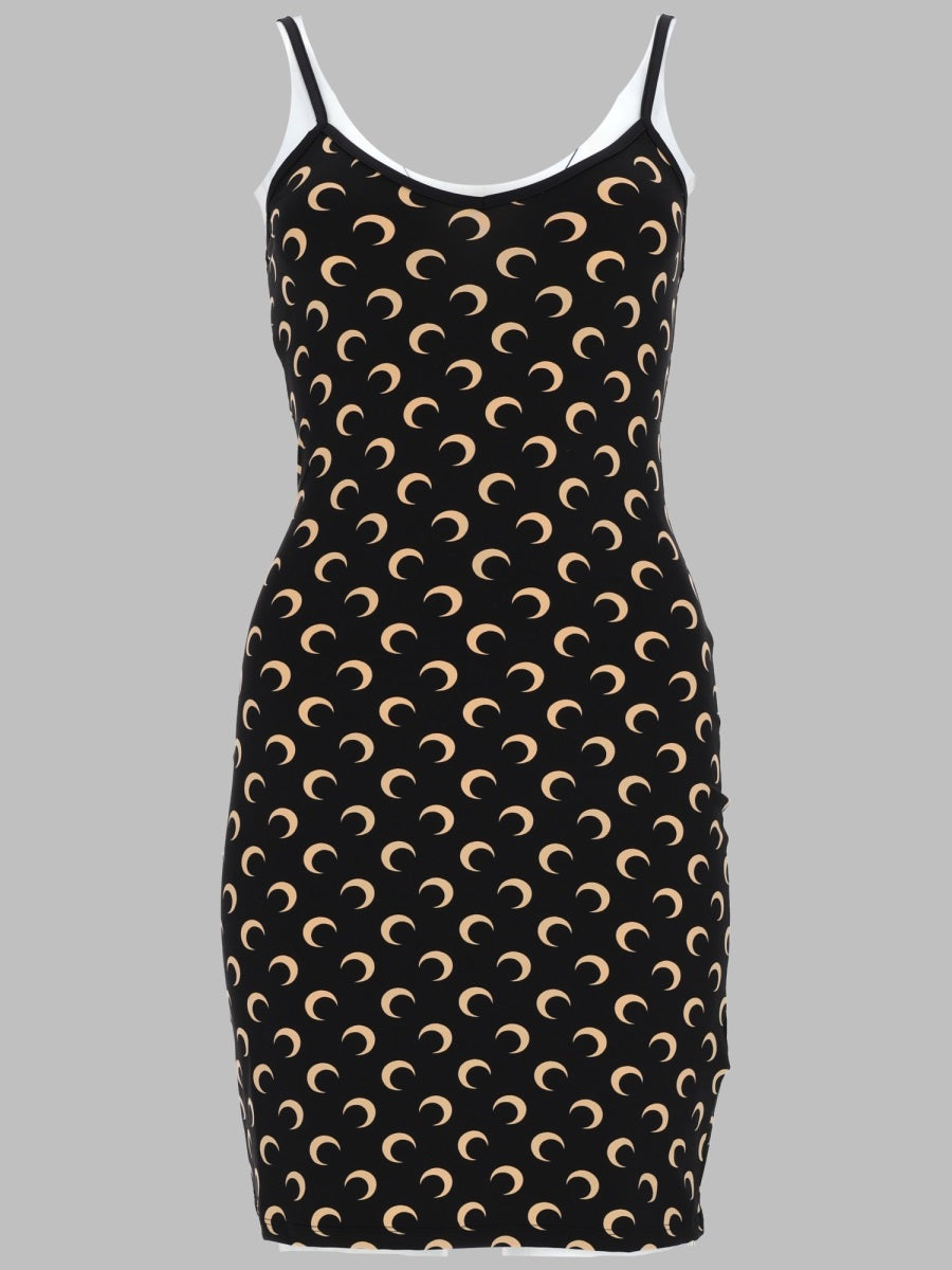 Mini Dress Moon Black Polyamide