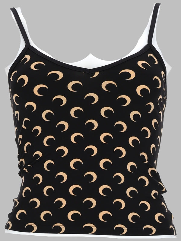 Top Moon Jersey Black Polyamide Tops