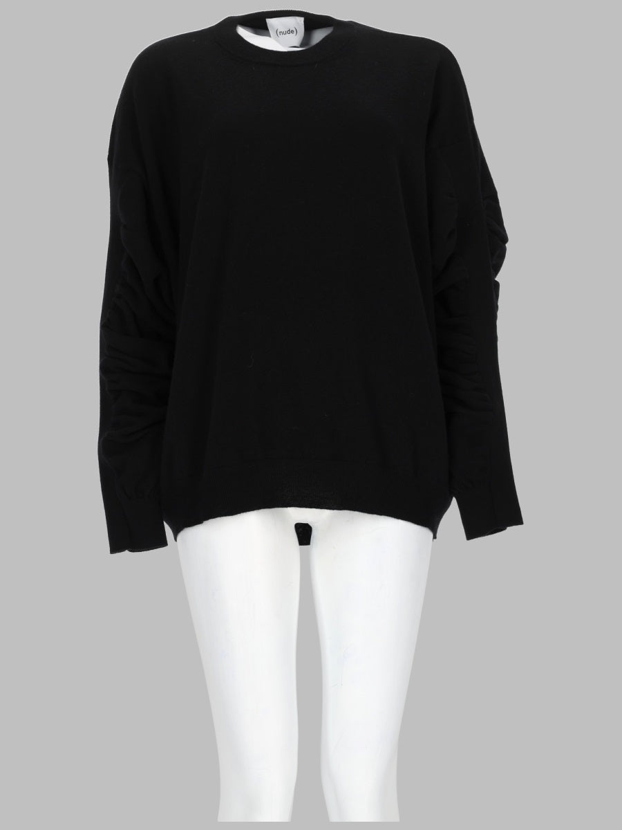 Knit Crew Neck Virgin Wool Black Jumpers