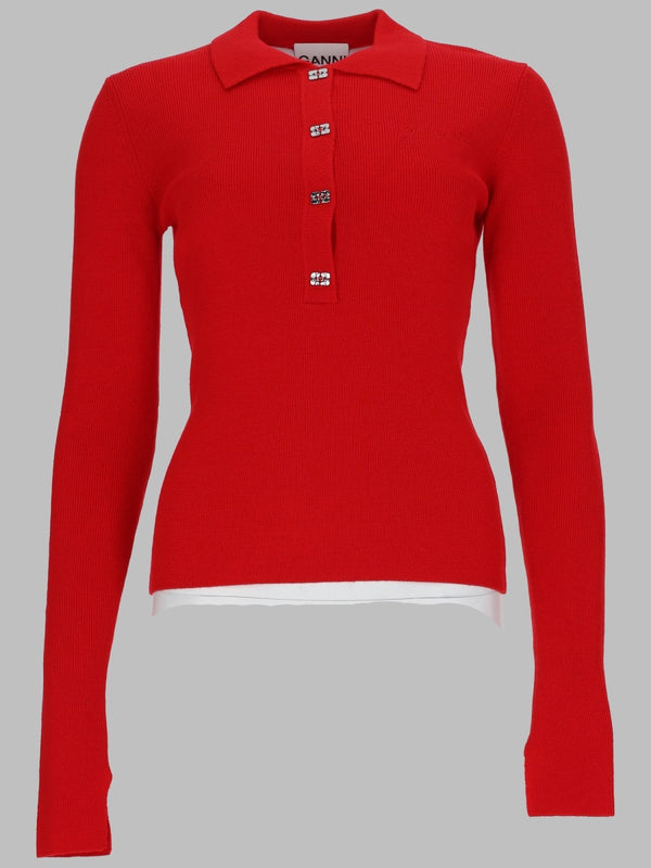 Polo Shirt Wool Red