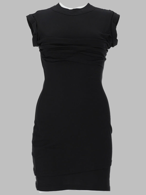 Mini Dress Twisted Black Cotton