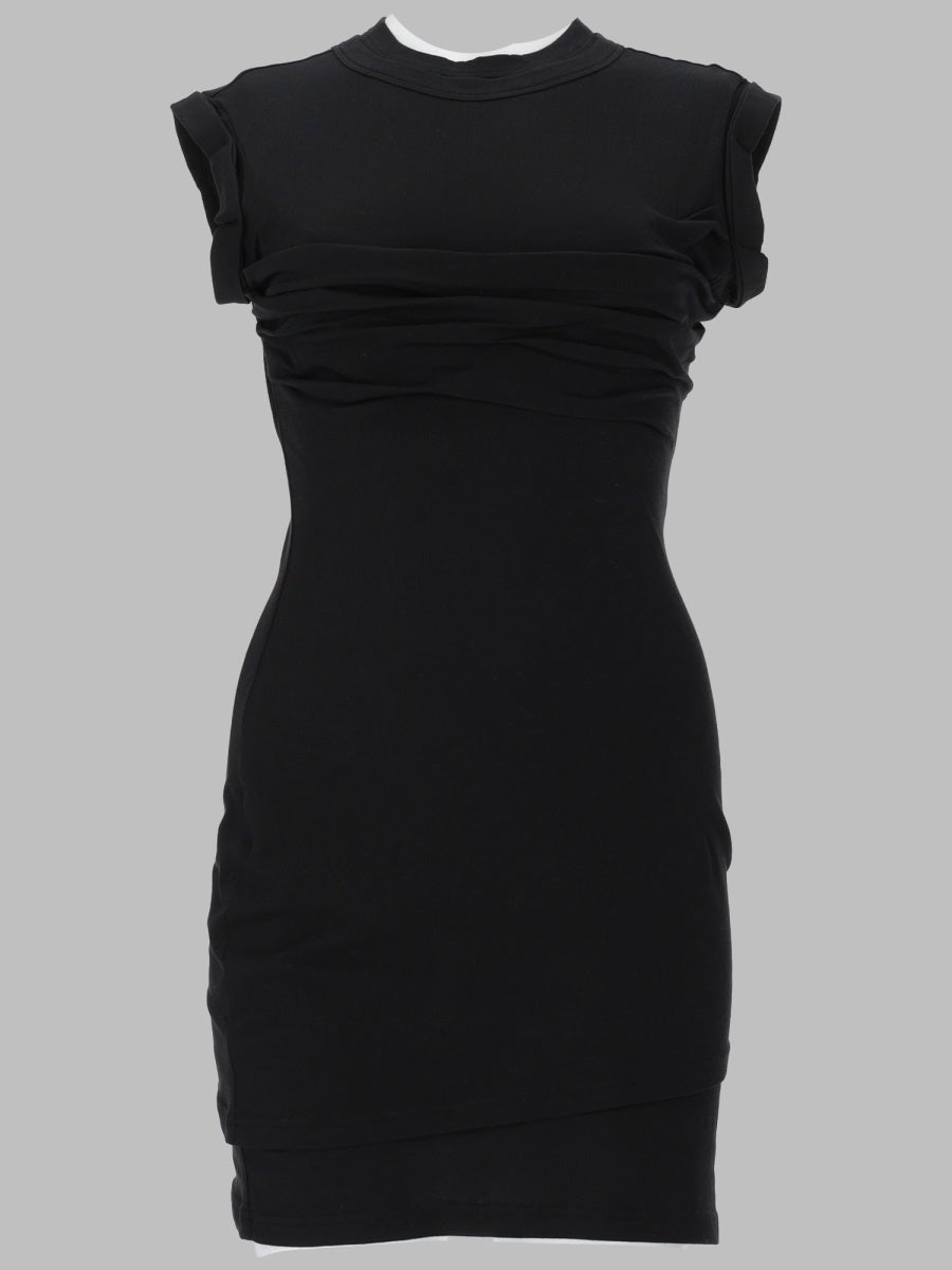 Mini Dress Twisted Black Cotton