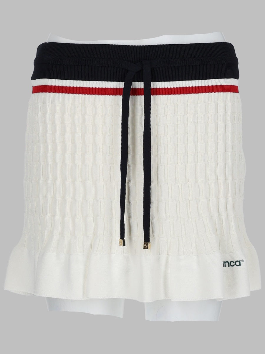 Knit Tennis Mini Skirt White Viscose