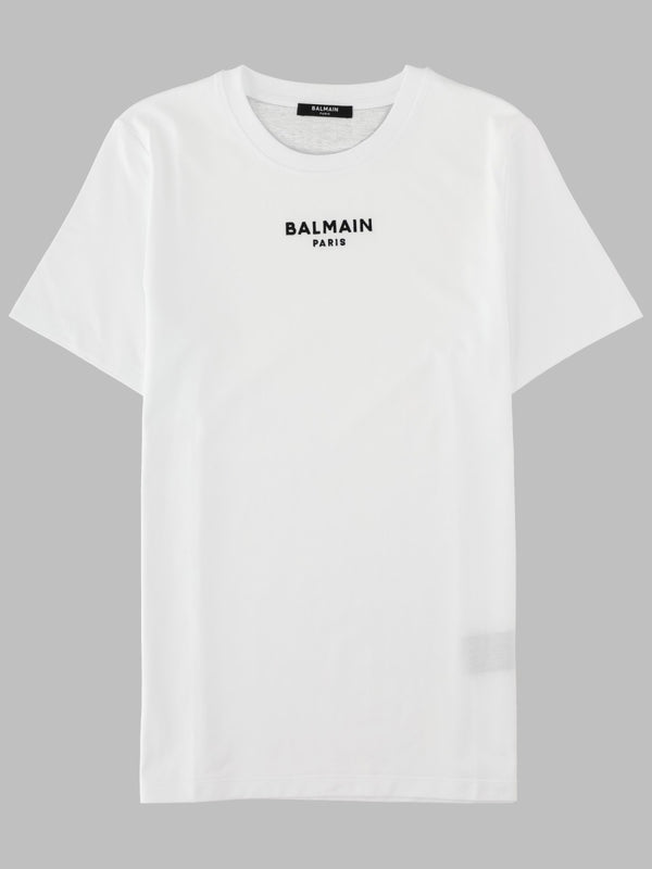 T-Shirt With Embroidered Logo White Cotton T-shirts