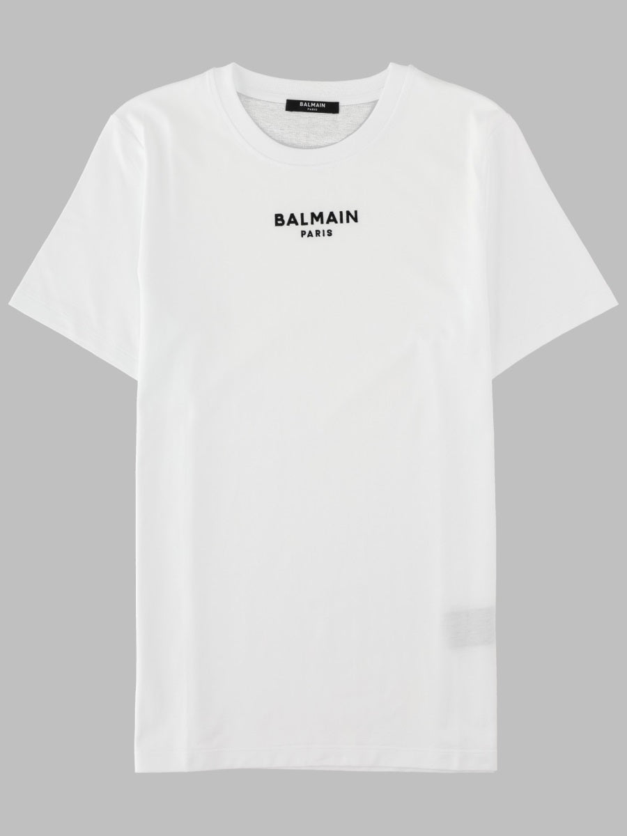T-Shirt With Embroidered Logo White Cotton T-shirts
