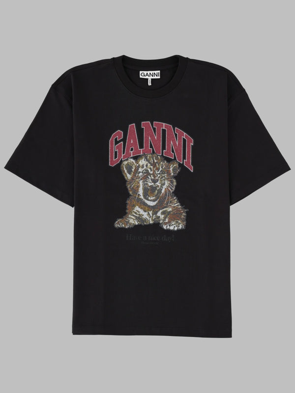 T-Shirt Tiger Print Black Organic Cotton T-shirts