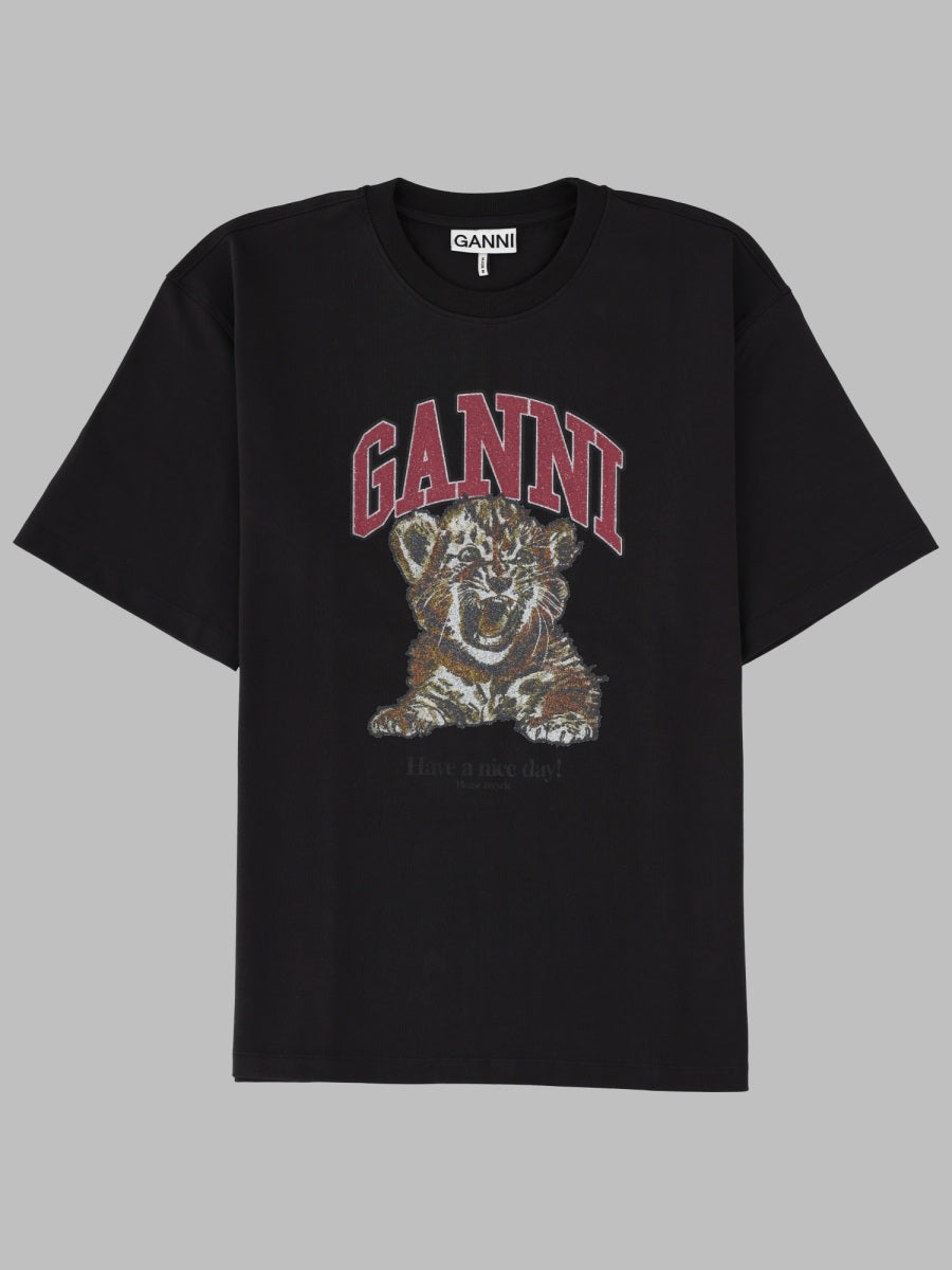 T-Shirt Tiger Print Black Organic Cotton T-shirts