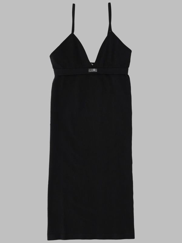 Slip Dress Seamless Black Cotton Polyamide Elastane Underwear
