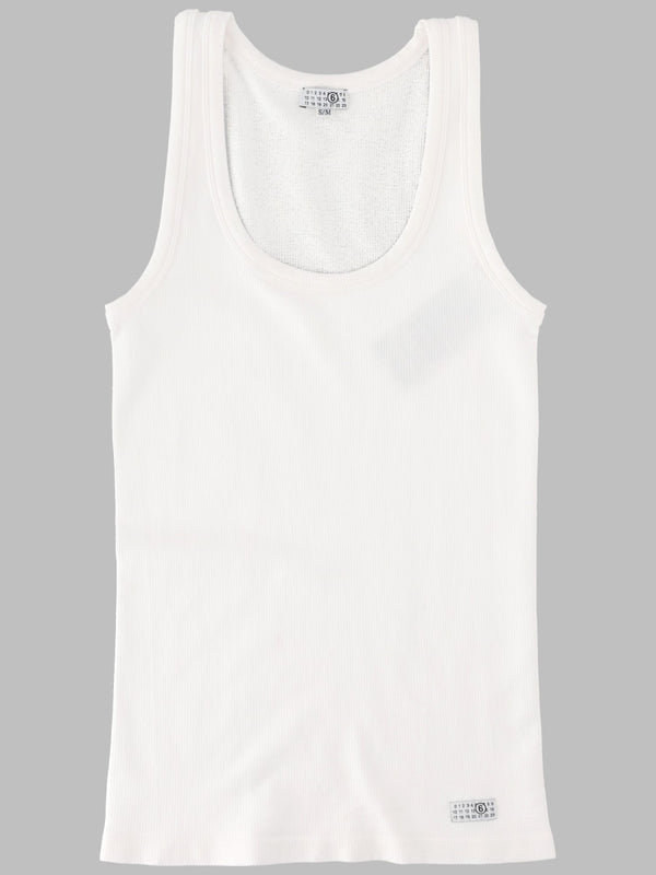 Tank Top Elasticated White Cotton Polyamide Elastane Underwear