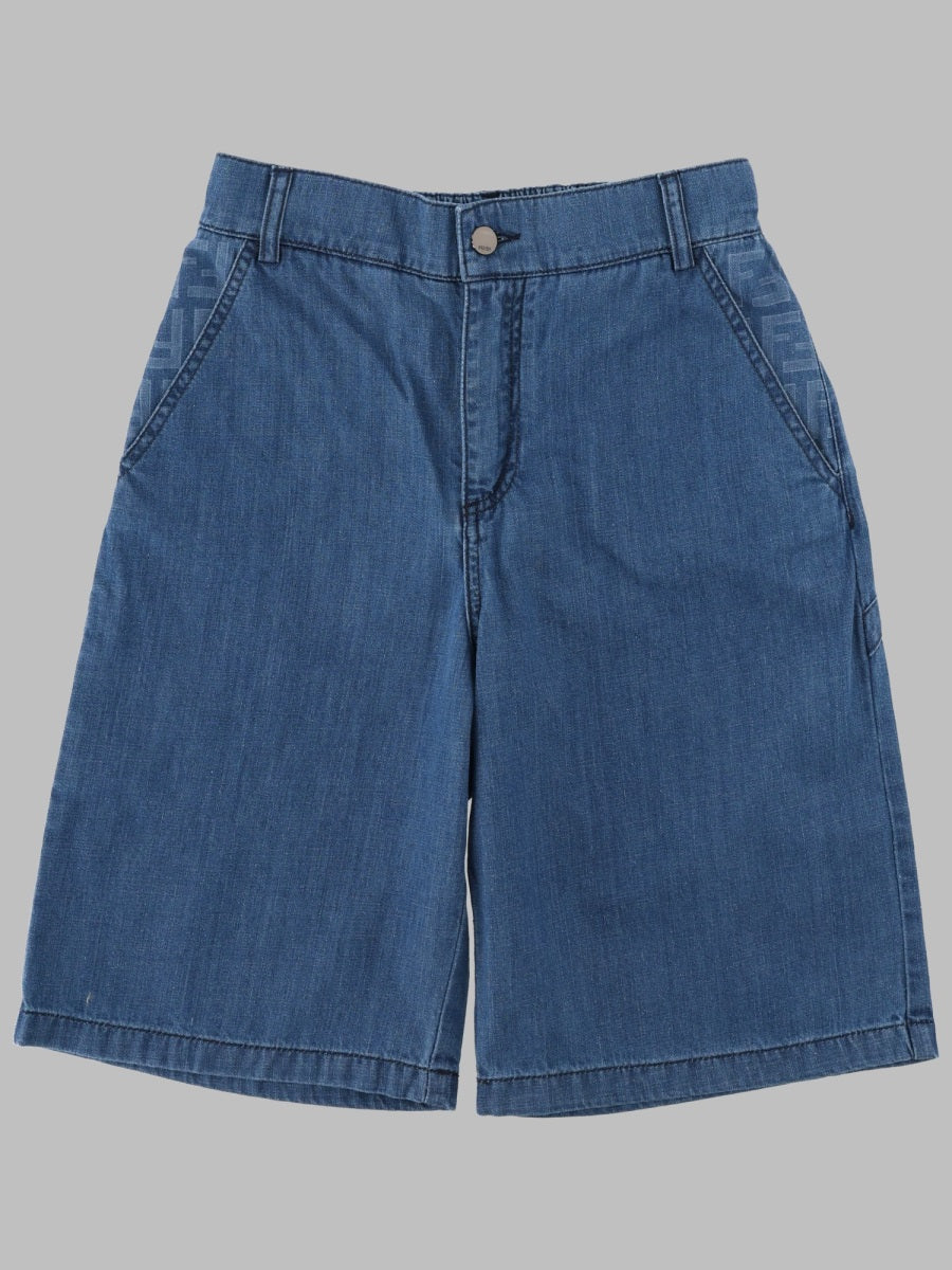 Bermuda Shorts Denim Blue Cotton