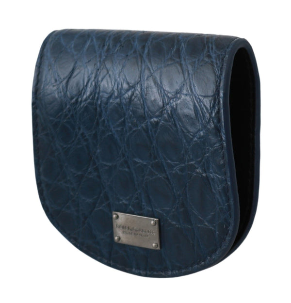 Dolce & Gabbana 100% Caimano leather coin purse in blue