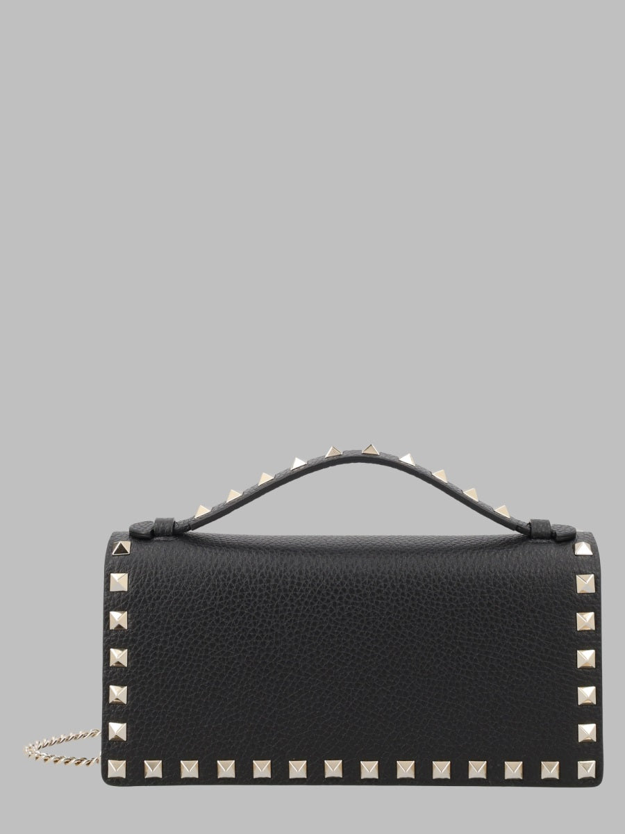 Wallet Rockstud Leather Black & Purses