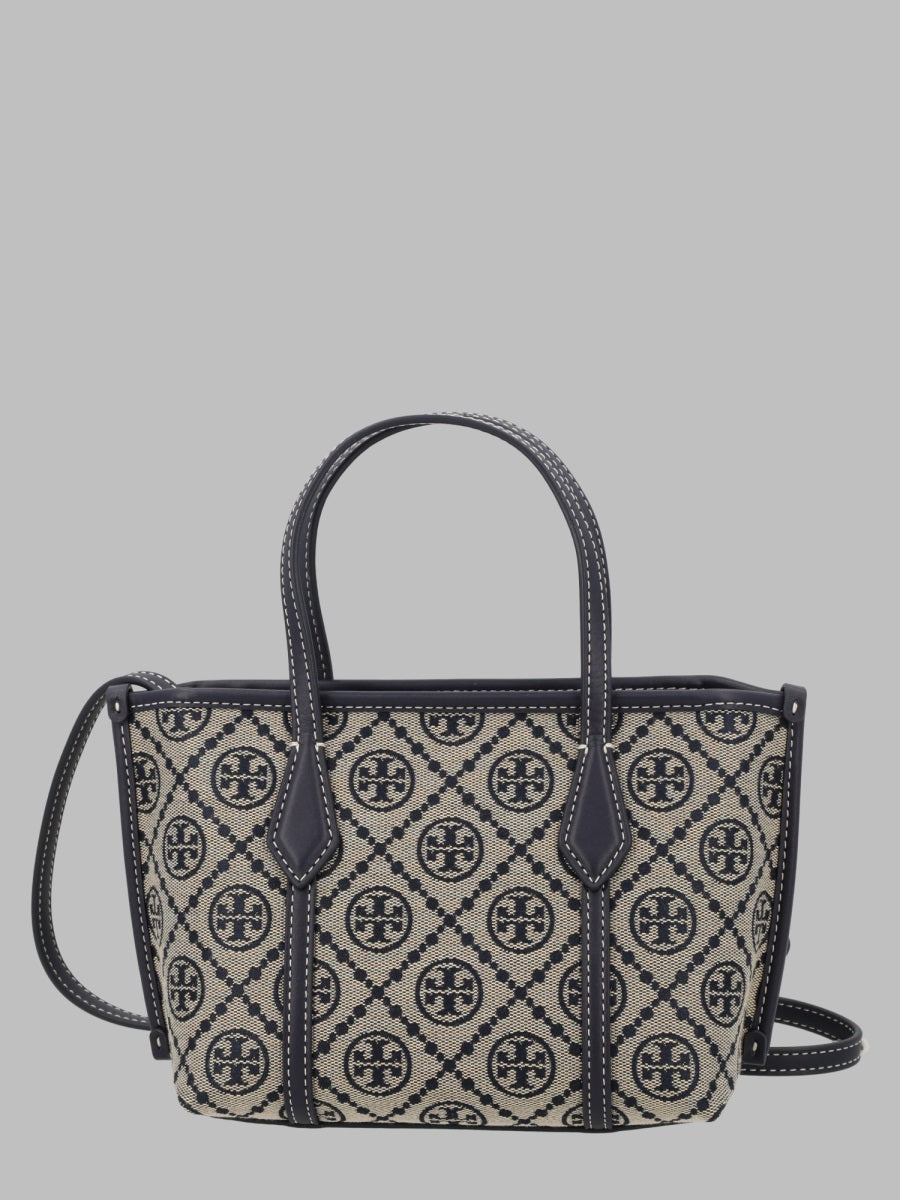 Shopping Bag Perry T Monogram Blue Cotton Handbags
