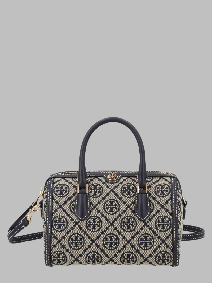 Shoulder Bag T Monogram Petite Blue Cotton Polyester