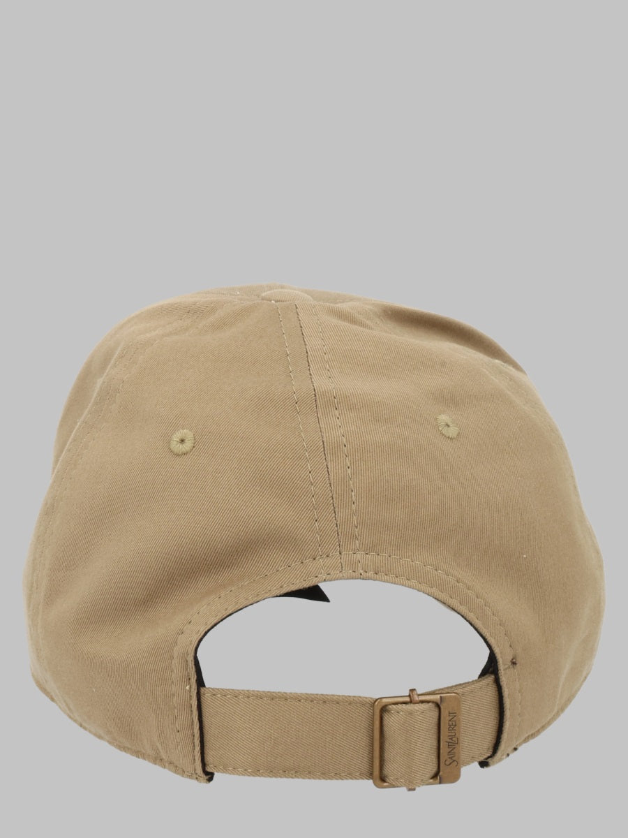 Baseball Cap Patch Y Beige Cotton Hat