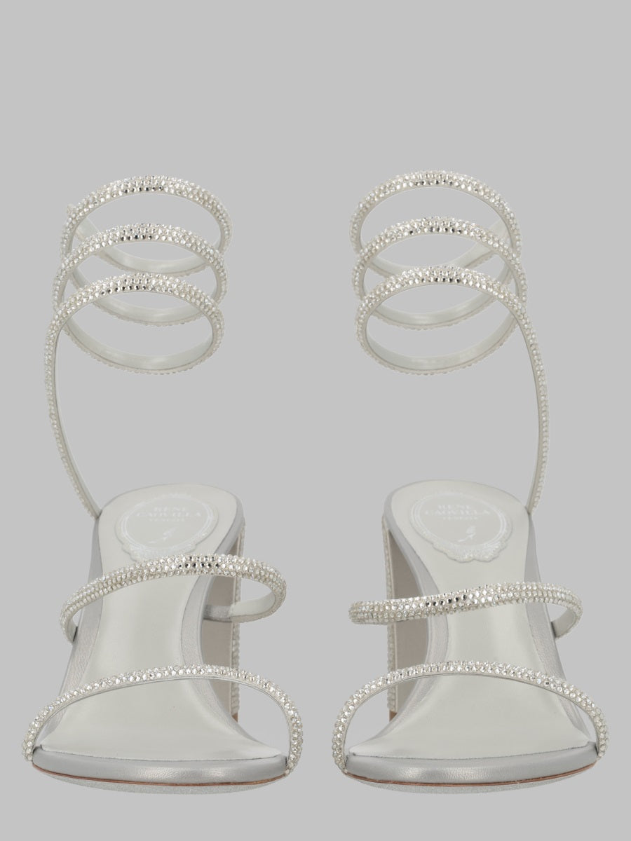 Heeled Sandal Cleo Grey Leather