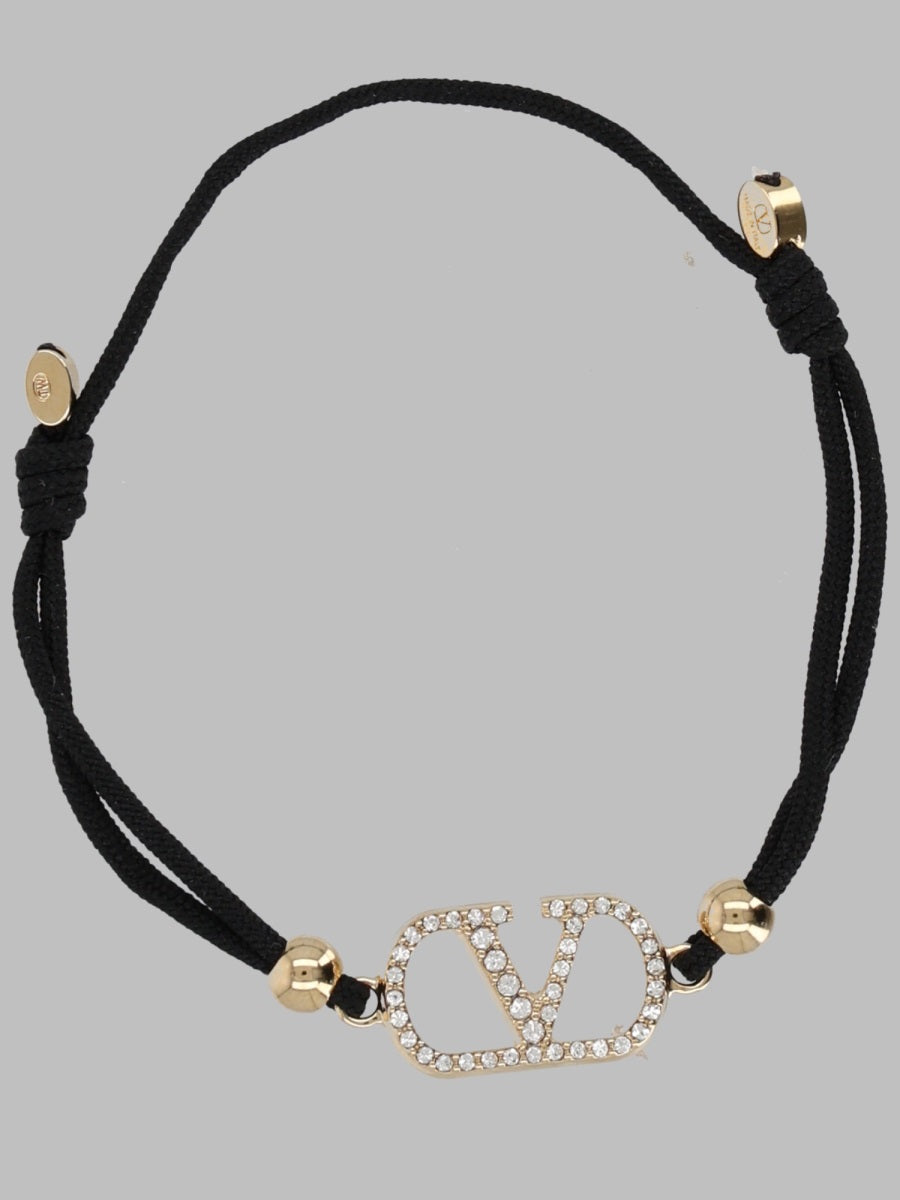 Bracelet Vlogo Signature With Rhinestones Black Polyester Bracelets