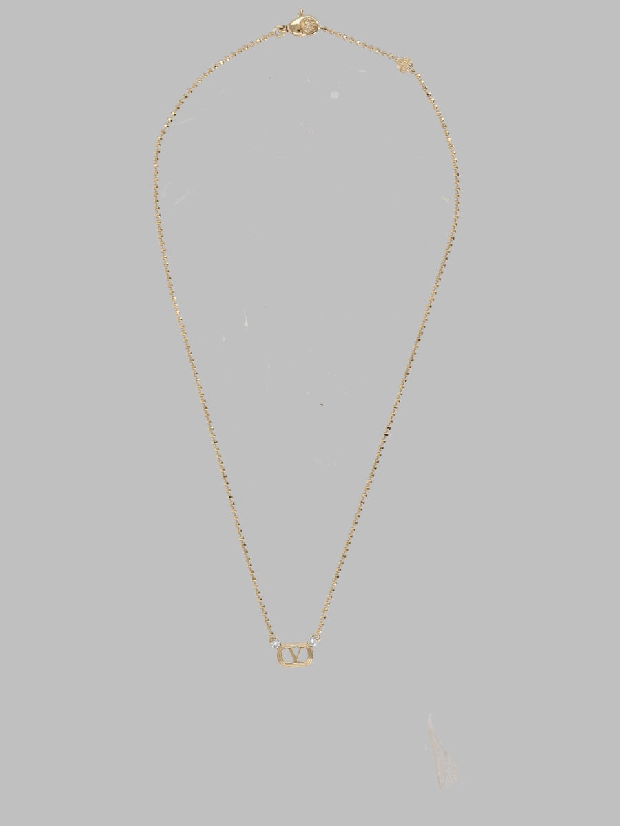 Necklace Ovalette With Strass Gold Brass Necklaces