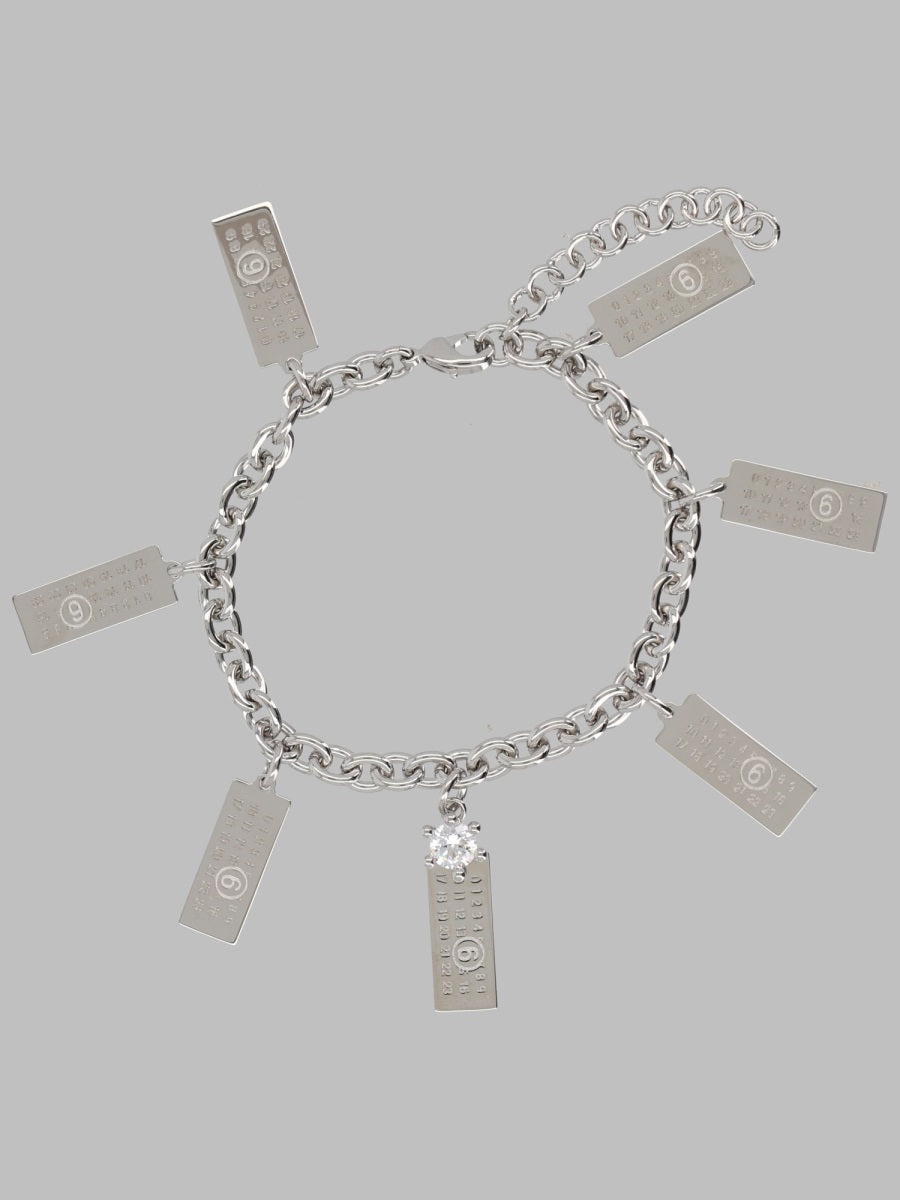 Bracelet With Numeric Charms Silver Brass Bracelets