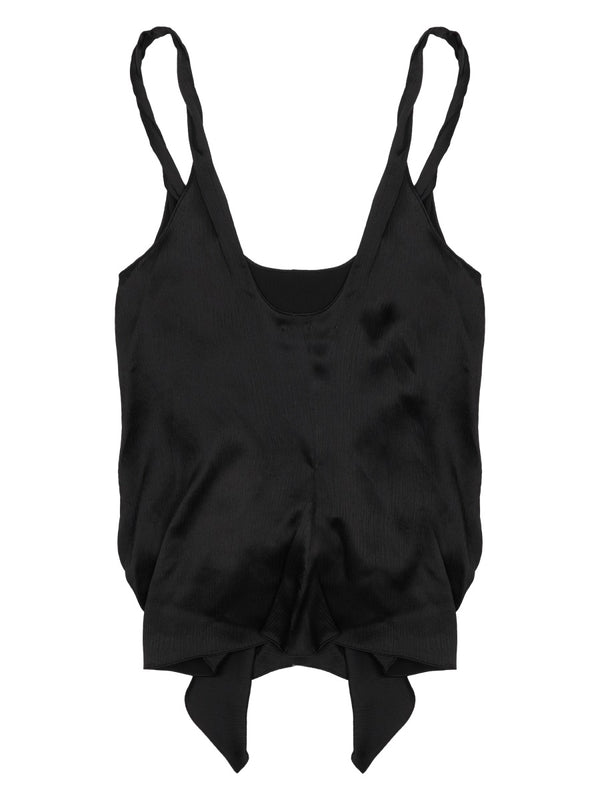 Silk Cami Annodato Black Tops