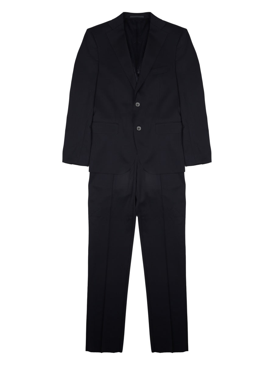 Suit Wool-Blend Black Polyester Suits