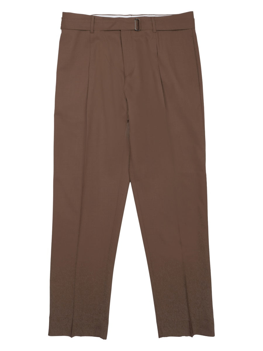 Trousers Wool-Blend Brown Wool Polyester Elastane
