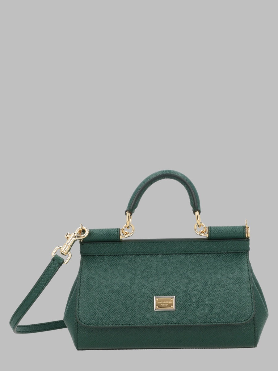 Leather Handbag Sicily Mini Green Handbags