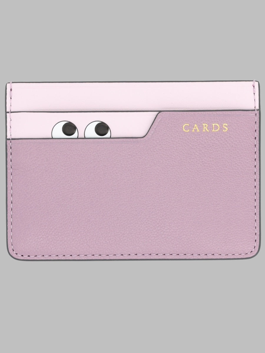Card Holder Peeping Eyes Purple Leather Wallets & Purses