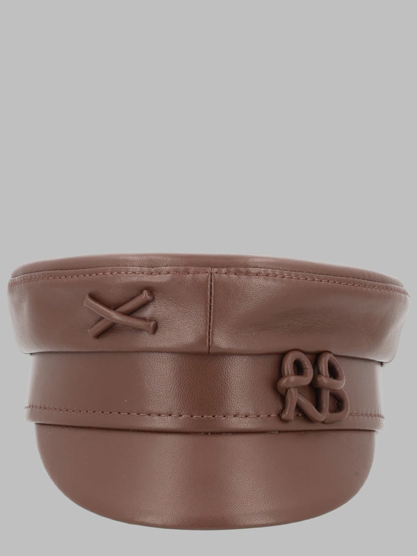 Leather Backer Boy Hat Brown