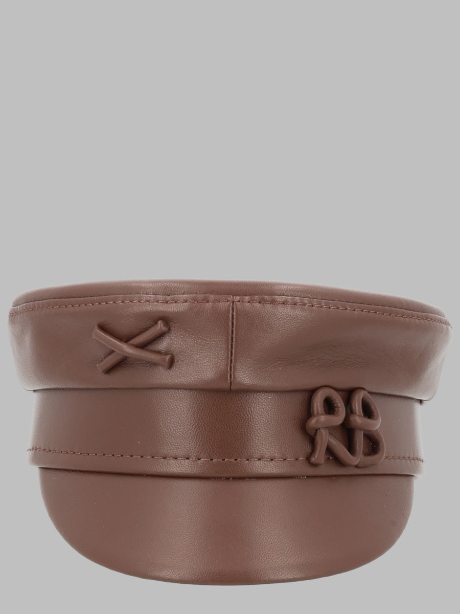 Leather Backer Boy Hat Brown