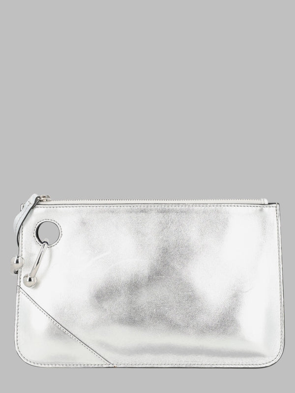 Leather Pouch Silver Clutch Bags