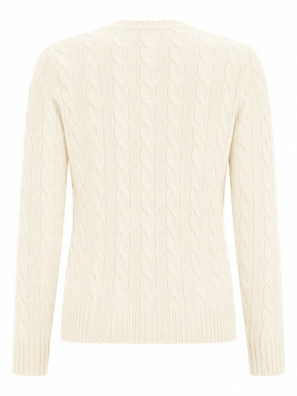 Cable-Knit Jumper Ivory Wool Jumpers