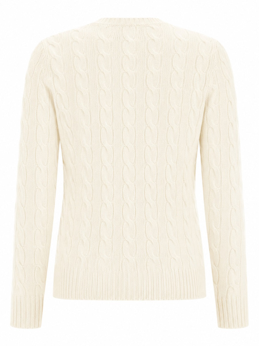 Cable-Knit Jumper Ivory Wool Jumpers