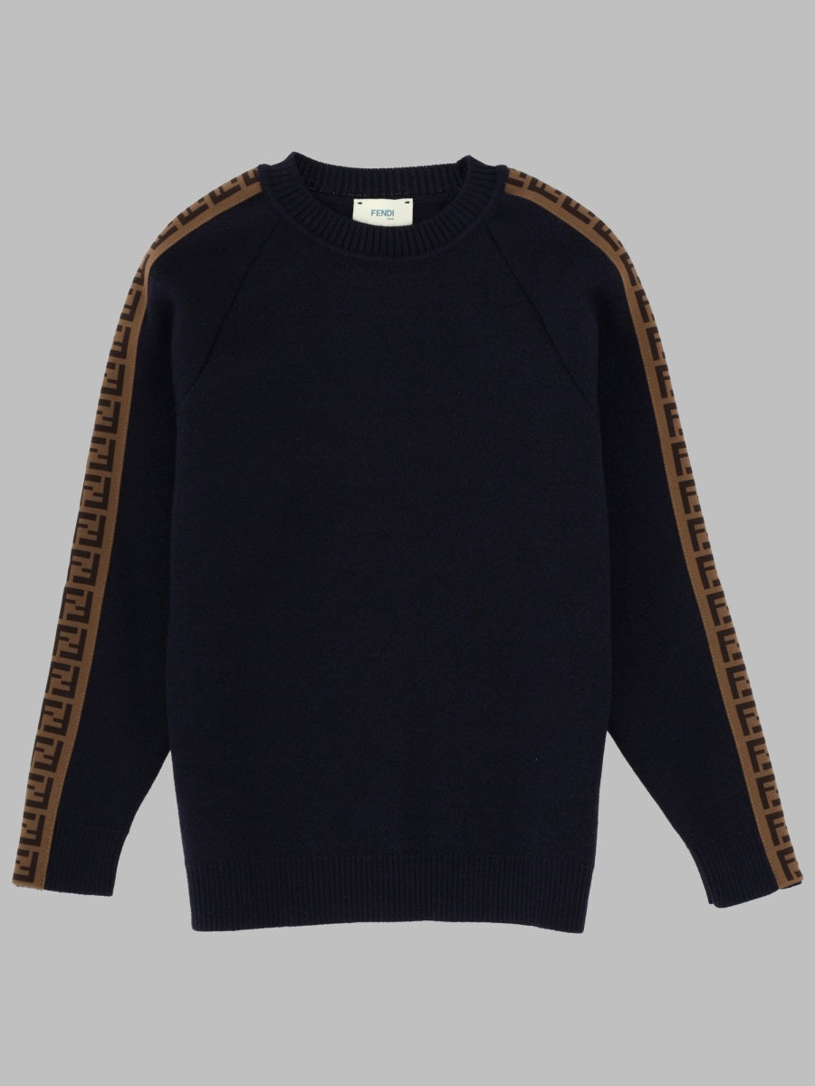 Crewneck Sweater Harmony Blue Virgin Wool Jumpers