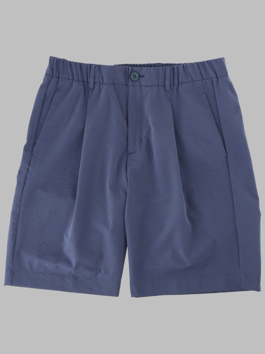 Shorts Ribbed Blue Polyester