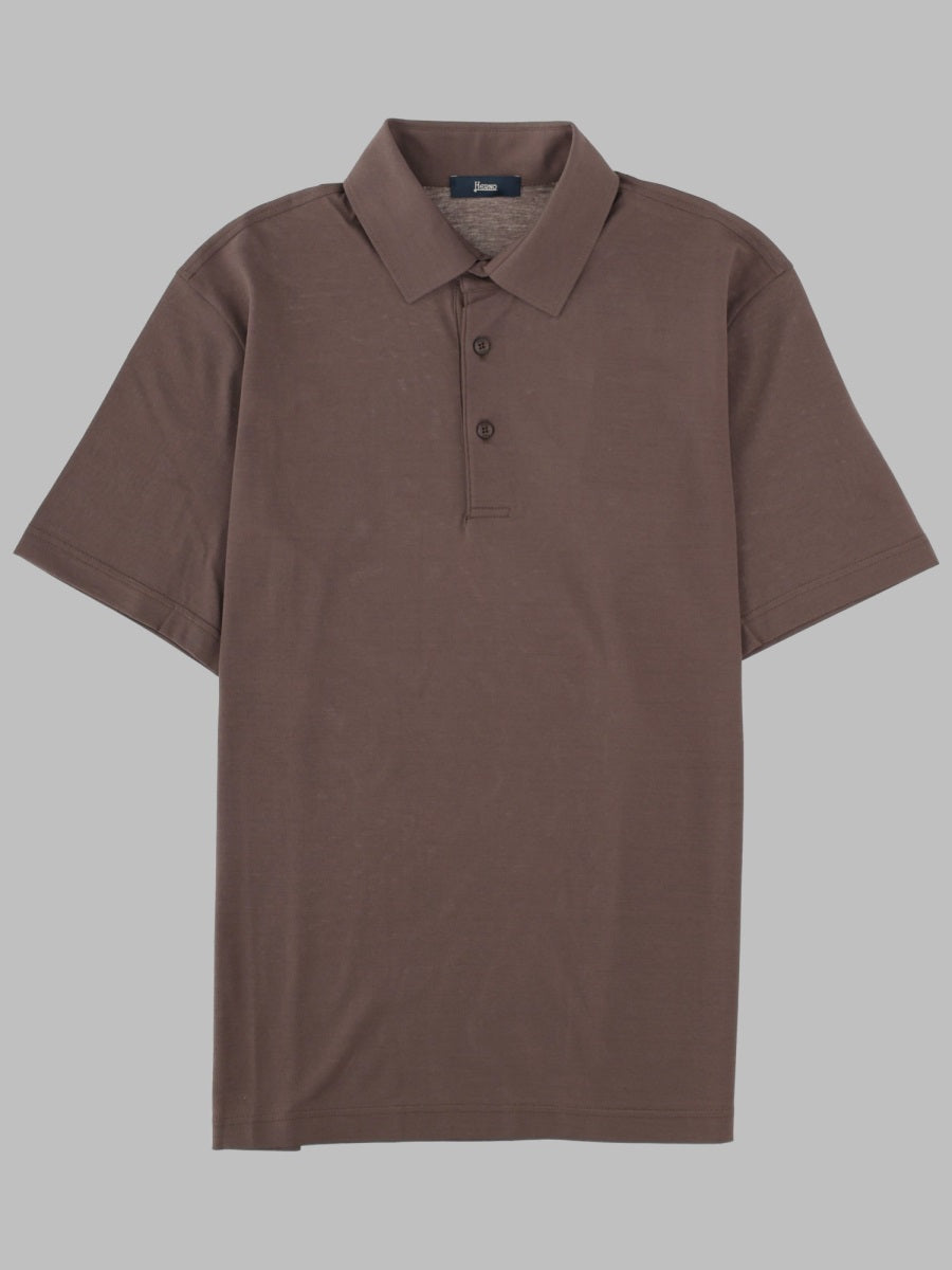 Polo Shirt Dark Brown Cotton