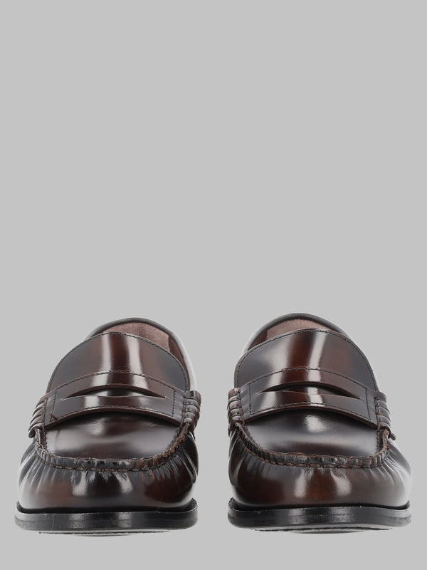 Loafers Rivet Brown Leather