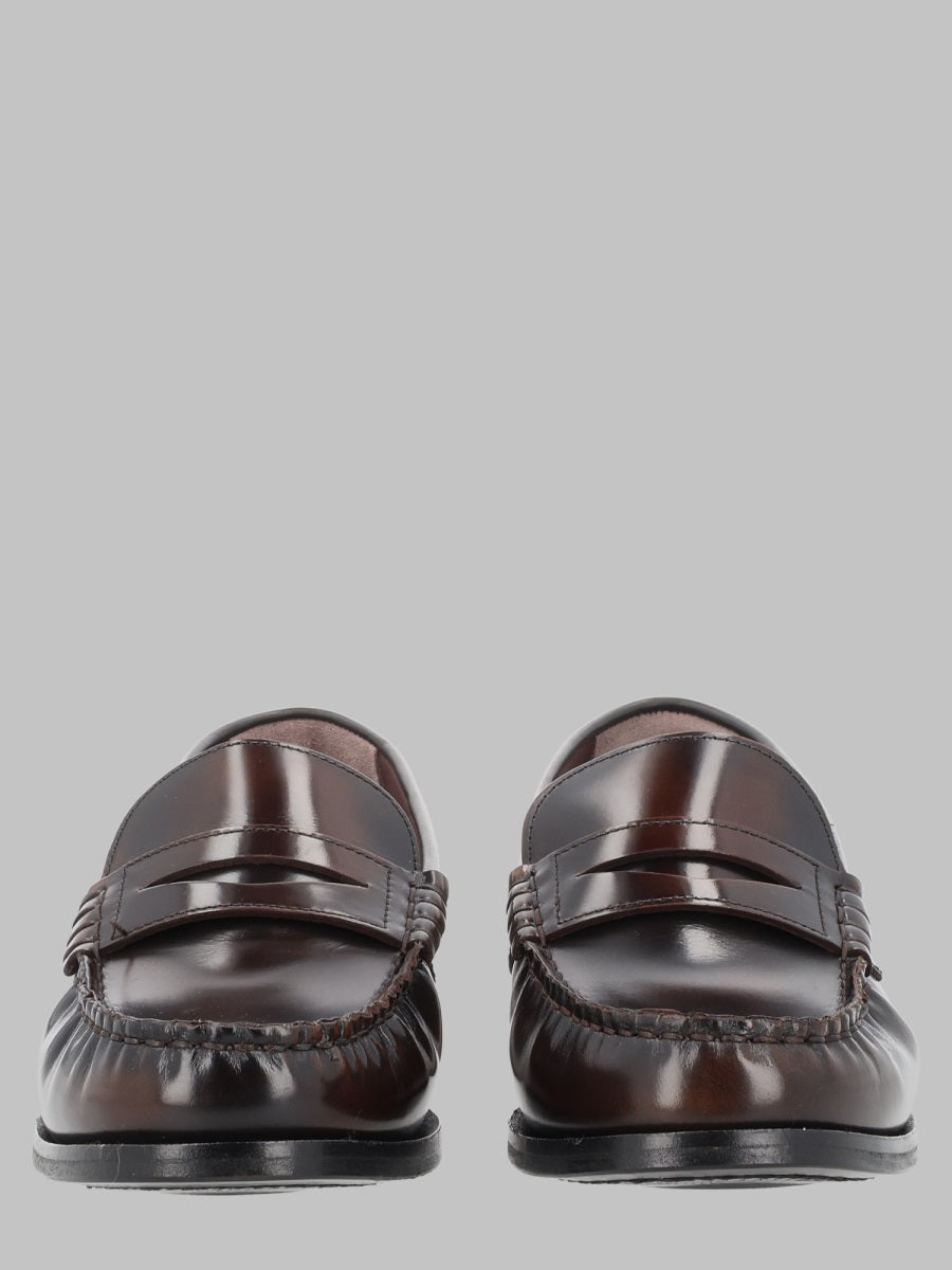 Loafers Rivet Brown Leather
