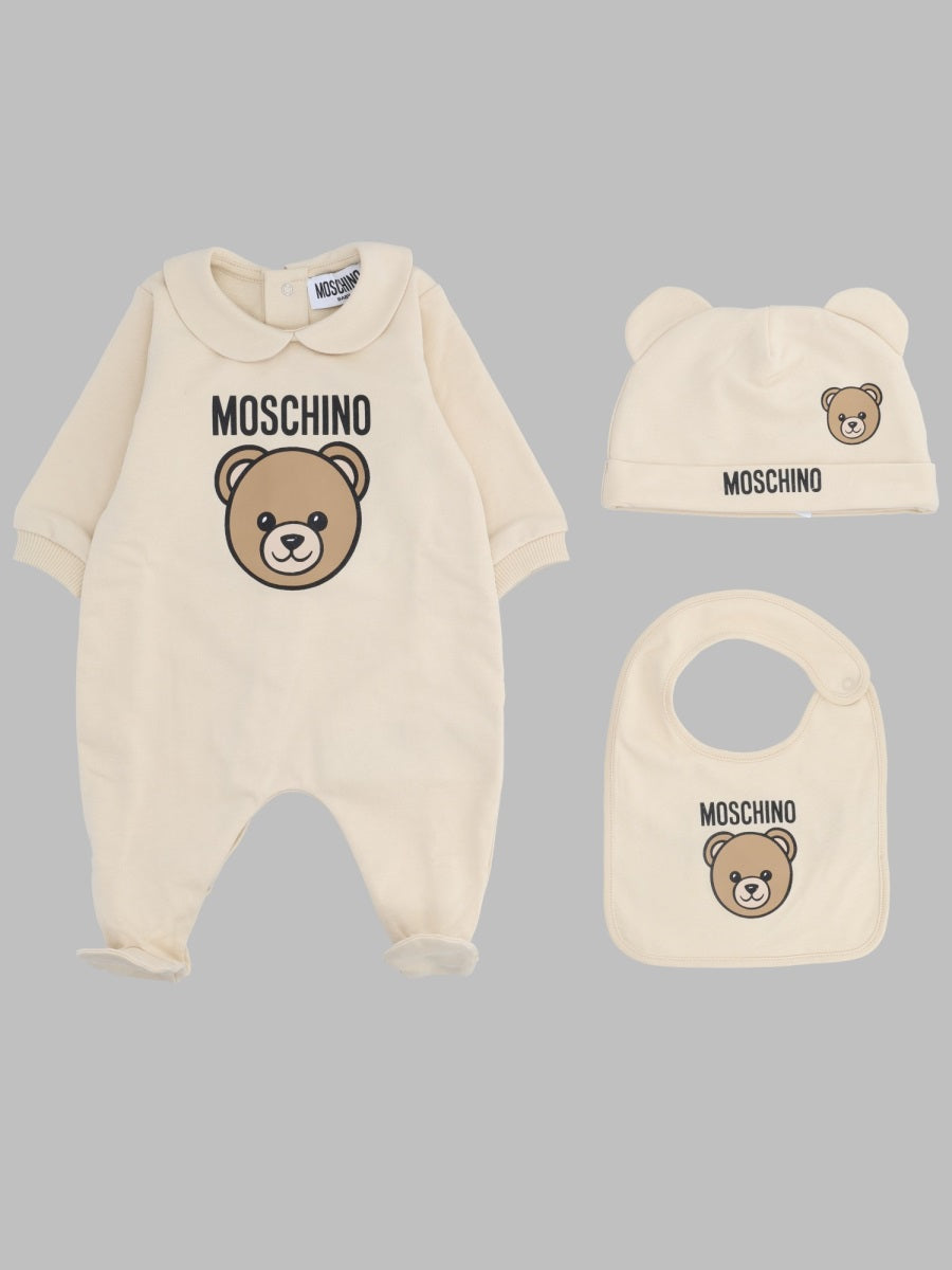 Babygrow, Bib And Hat Set Beige Sets