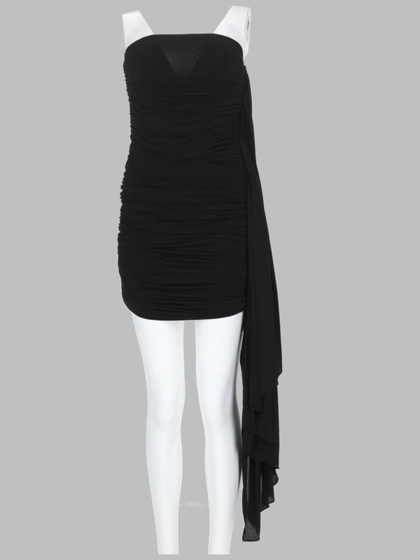 Dress Mini Draped Black Cupro