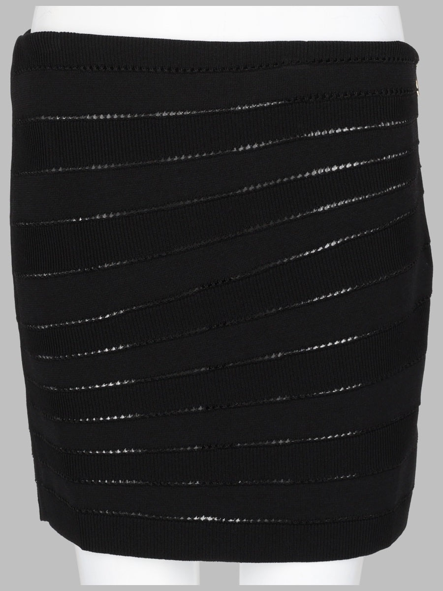 Mini Skirt Flechage Knit Black Viscose
