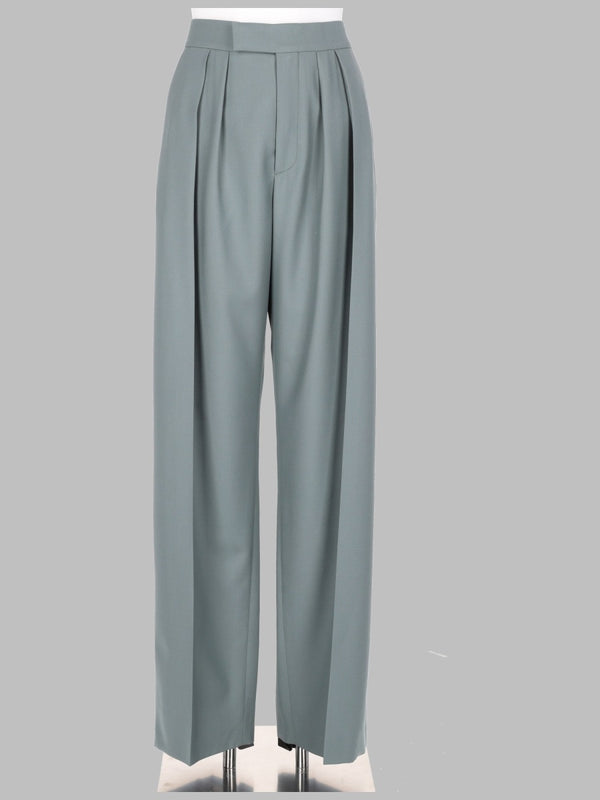 Trousers Tailored Cigarette Wool Gabardine Grey
