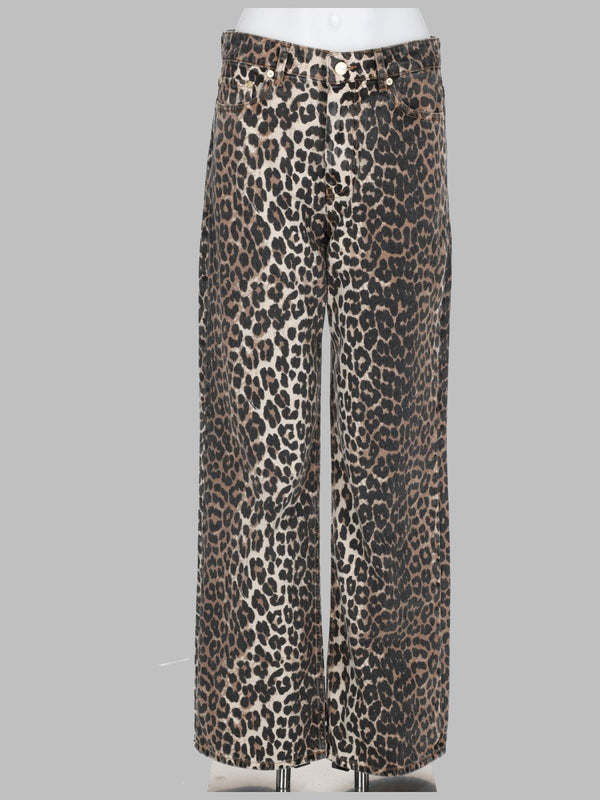 Jeans Wide-Leg Animal Print Multicolour Organic Cotton