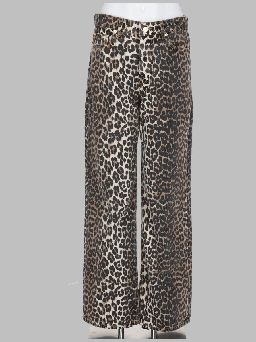 Jeans Wide-Leg Animal Print Multicolour Organic Cotton